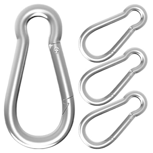 High-PQ Carabiner, Heavy Duty Galvanized Steel Spring Snap Hook Carabiner Clips with 1350LBS Holding Capacity, Ideal for Outdoor, Hammock, Swing and Travel (M14 5.5Inch, 4PCS)