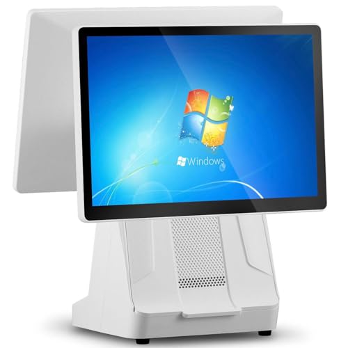 SHENGSHIYU Caja Registradora Pequeña,Pantalla táctil Principal 15,6' + Pantalla Cliente HD,4GB RAM + 64GB SSD,Cajas Registradoras para Comercial y Minorista,Solo Hardware,80mmPrinter