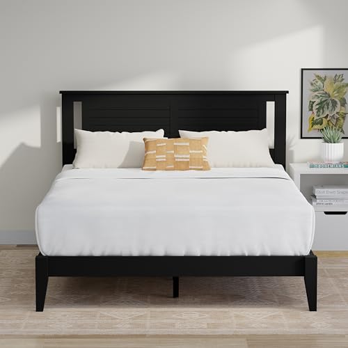 ComfIQ Serene Queen Wood Bed Black