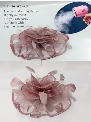 Haojing Women's Organza Church British Fascinator Bridal Tea Party Wedding Hat Summer(Hj2-Fuschia)