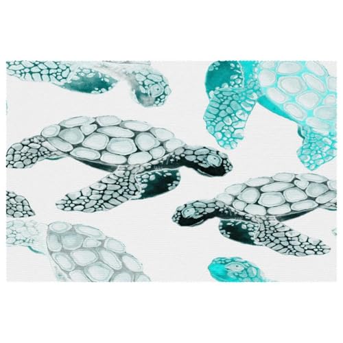 Sets de table tortue de mer lavables et résistants pour décoration de cuisine
