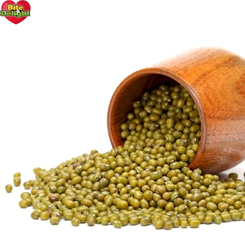 Bite & Delight 4kg Mungbohnen Eiweißreiche Mung Bohnen Rein Staubfreie Bohnen für Sprossen Ohne Künstliche Zusätze Völlig Naturbelassen Keimfähig