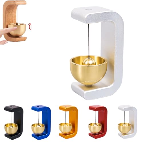 Magnetisches Türglocke Ohne Bohren, C-FöRmiges Windspiel, Ladenbesitzer Glocke Zum öFfnen von Türen, Magnetische Türklingel Holz Türklingel, Glocke Zum AufhäNgen füR Garten Veranda Zuhause (Weiß)