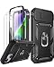 Produktbild LeYi Handyhülle für iPhone 14 Hülle 6.1" mit 2 Hartglas Schutzfolie, Kamera Schiebeabdeckung Schutzhülle 360 Grad iPhone 14 Case Cover mit Ring Ständer Hybrid Military Stoßfeste Handy Hüllen Schwarz