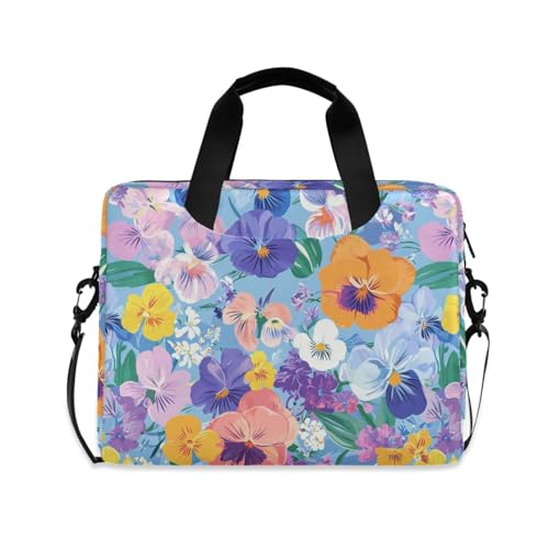 Bolso Maletín Portátil Viaje 15.6" Azul Flores miniatura 1