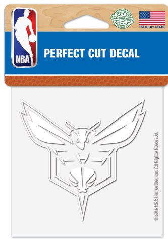 WinCraft NBA Charlotte Hornets Logo 4" x 4" inch Outdoor White Decal