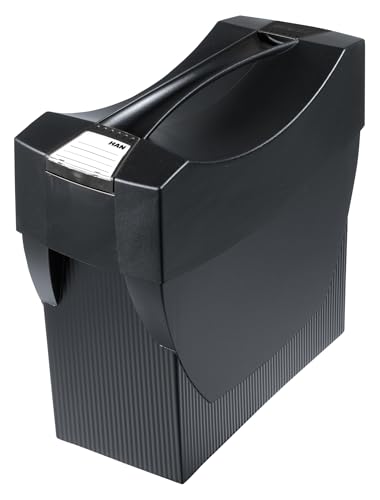 Boîte de dossiers suspendus avec couvercle plastique recyclé noir