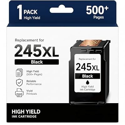Payyink Replacement for 245XL Ink Cartridges for Canon 245XL PG-245 XL Black Ink Work with PIXMA MG2522 MX490 TR4520 TS202 TR4522 TS3122 TR4500 TS3300 Printer (1-Pack)