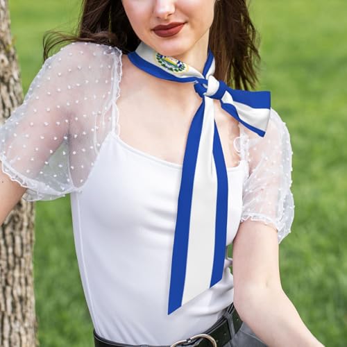 El Salvador Salvadorean Flag Lightweight Women's Fashion Scarf - Versatile Printed Scarf for Daily Wear, Office & Parties3