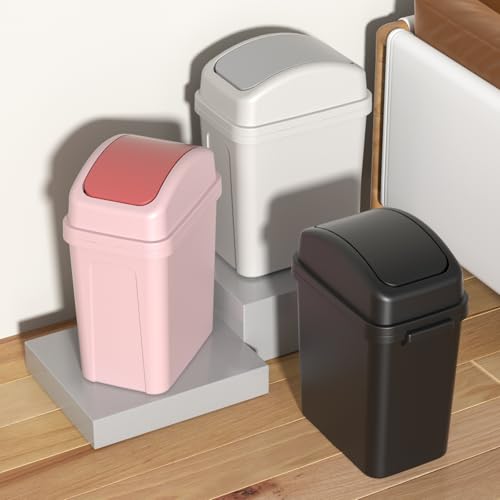 Caneca de basura pequeña 7 L con tapa basculante negra miniatura 6