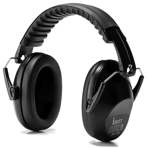 iBest UK Casque anti-bruit pour enfants et adultes Noir Pliable et réglable Idéal pour l'autisme et les environnements bruyants 26 dB, Noir , taille unique