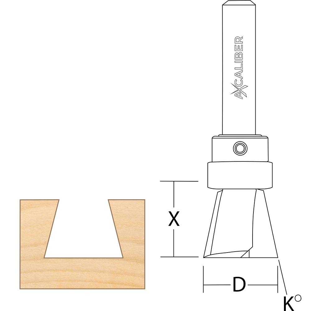 Axcaliber Cutter For Dovetail Jigs (13-19Mm Material)