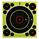 GearOZ 3 Colors Splatter Shooting Target Paper, 10 Sheets 8' Instant Shoot See Target with Red Bullseye, Self Adhesive Paper for Shooting Range & Practice, Airsoft, Pellet Gun, Rifles, BB Gun