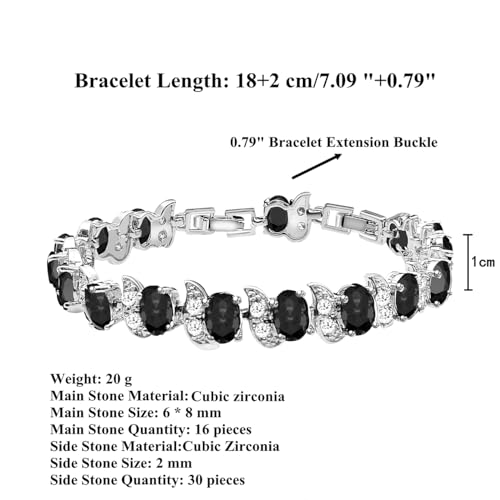 Image of LMXXVJ Fashion Tennis Bracelet Created Emerald White Gold Plated Charm Bracelet Gifts Jewelry for Women