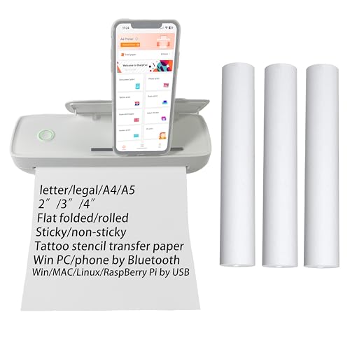 IOOIOO Impressora portátil A81, sem tinta, térmica, 21 x 28 cm, sem fio, para viagem, portátil, impr