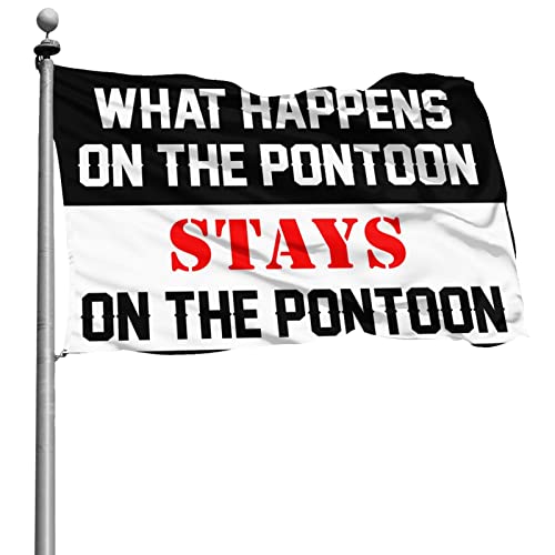 Accessori da garage per uomo grotta ciò che accade sul pontone rimane sulla bandiera del pontone roba decorativa per camera da letto (60 x 90 cm)