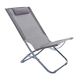 Deckchairs Sessel, Stühle & Strandkörbe Büroschlaf Stuhl Wohnzimmer Klappliegestuhl Balkon Freizeit Lehner Außen Strand Sonnenliege, 3 Gang Einstellung (Color : Gray, Size : 60 * 120cm)