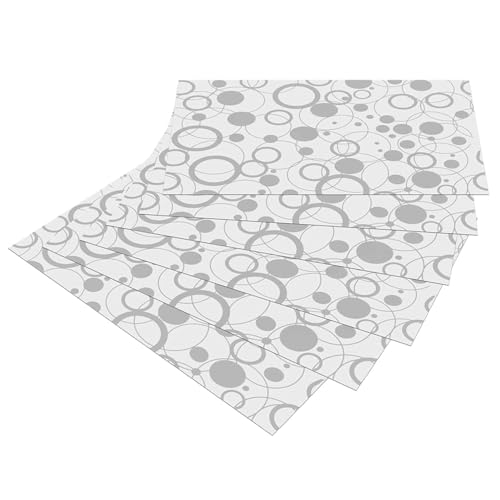 Image of Kuber Industries Circle Design 6 Piece PVC Refrigerator Drawer Mat Set - 48 cm x 33 cm , White