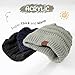 Durio Unisex Baby Beanie - Soft & Warm Knit Infant Winter Hat, Stretchy Cap Fit for Newborn to Toddler Girl Boy (6-36 Months), 00 Black & Light Grey & Navy