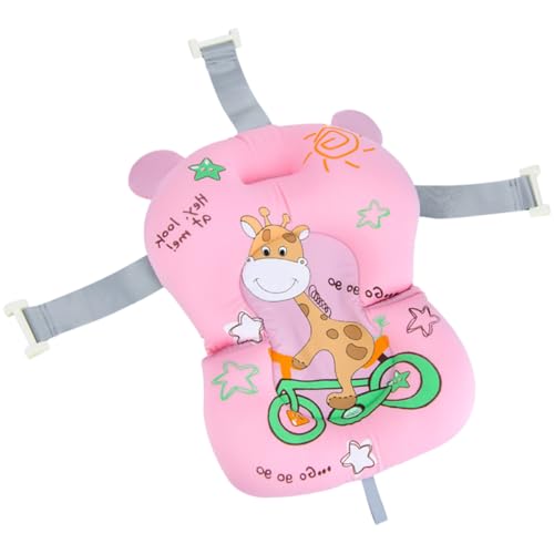 VOSAREA Almohadilla de Baño para Bebés Alta Flexibilidad y Malla Antideslizante, Soporte Seguro para Bañera Infantil Color Rosa Adecuado para Recién Nacidos