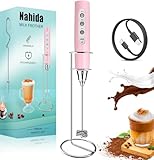 Nahida Rechargeable Milk Frother Wand for Coffee Include Stand - Pink