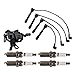 TRQ Ignition Kit Ignition Coil Spark Plugs Wire Set Compatible with 2004-2008 Kia Spectra 2005-2008 Spectra5
