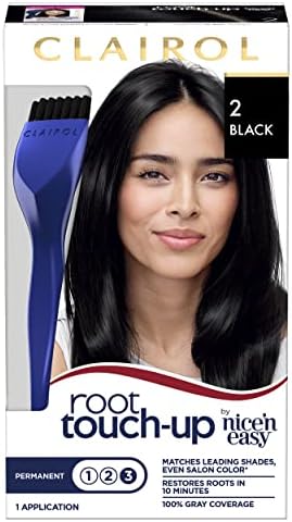 Clairol Root Touch-Up by Nice'n Easy Permanent Hair Dye, 2 Black Hair Color, Pack of 1