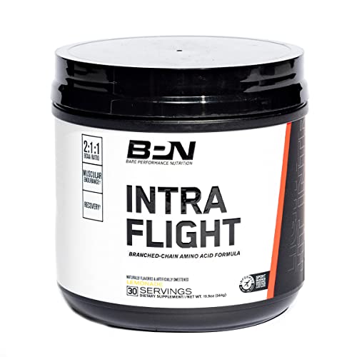 Bare Performance Nutrition Intra-Flight, Branch Chain Amino Acids, Ultimate Endurance Supplement, Increase Endurance and Stamina, 2:1:1 BCAA + Recovery (30 Servings, Lemonade)