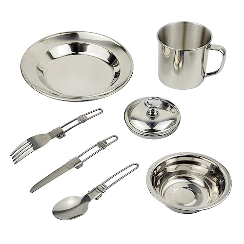 LIOOBO Camping Cookware Tote 1-2 Person Set Portable Outdoor Pot Kettle Utensils for Camping Hiking