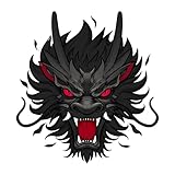 Dragon Vinyl Car Stickers, Monster Totem Scratch Cover Waterproof Bumper Decals for Automotive, Motorcycle, Wall (Black, Medium)