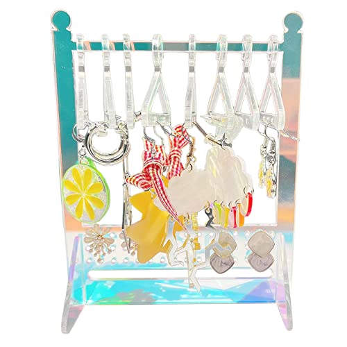 Jildouf Soporte para joyas, soporte acrílico para joyas, colorido estante de almacenamiento para collares, aretes, collares, pulseras, anillos