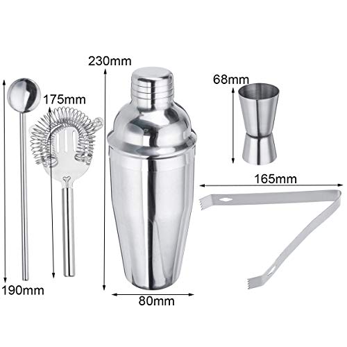 Set 5 piezas coctelera acero inoxidable 750ml miniatura 3