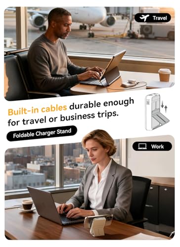 Magnetic Portable Charger, 10000mAh Power Bank with Leather Foldable Stand - Travel Essentials, USB-C 20W Fast Charging for Magsafe Battery Pack, Compatible with iPhone 17/16/15/14/13 Series - Image 6