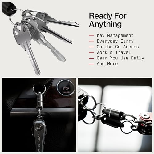 Image of KeySmart MagConnect Magnetic Key Holder for Purse, Key Chains for Car Keys - Detachable Key Ring Quick Release Keychain