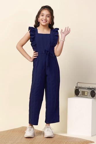 Image of Fashion Dream Girl's Ankle Length Solid Jumpsuit