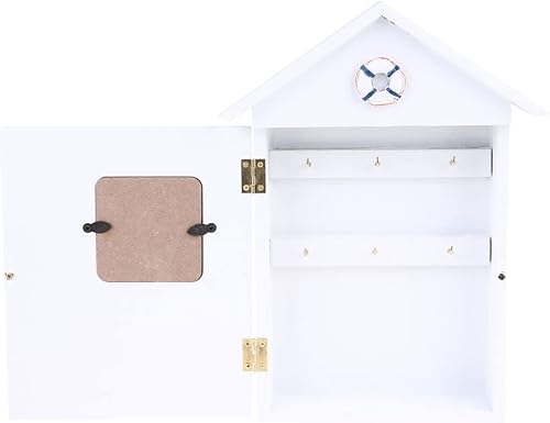 FOMIYES 1 soporte para llaves de pared, cajas organizadoras, ganchos para llaves de casa, llavero de océano, playa, adornos de pared para colgar