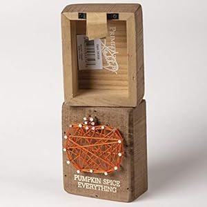 Primitives by kathy distressed wood slat sign pumpkin spice everything with hand strung heart wall art desk decor for home  urban country home decor