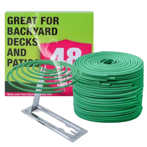 R&auml;ucherspirale Citronella &ndash; Jede Spule h&auml;lt 5&ndash;7 Stunden &ndash; geeignet f&uuml;r Outdoor-Camping, Terrasse, Wandern usw. (2er-Pack enth&auml;lt 48 Spulen...