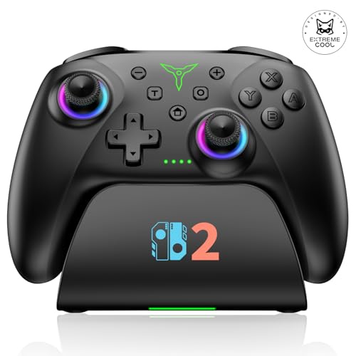 BEBONCOOL GAMING Switch Controller für Switch 2/Switch/Lite/OLED mit Ladestation, Hall Effekt Joystick, kabelloser Switc...