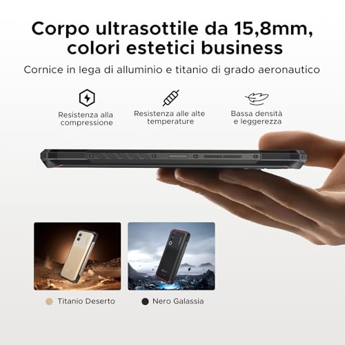 Doogee Blade 20 Turbo Rugged Smartphone 5G, 6,6" 32GB+256GB/TF 2TB Smartphone, Dimensity 7050 10300Mah Telefono Indistruttibile, Android 15 Celluare Antiurto, Gemini/50Mp/5G Dual Sim/Ip68/Otg/Face Id - 7
