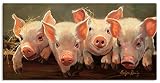 ARTLAND Wanddeko Leinwand Bilder Wandbild 60 x 30 cm Tiere 