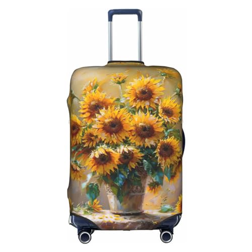 Housse de protection pour valise M 45-81 cm motif tournesol blanc