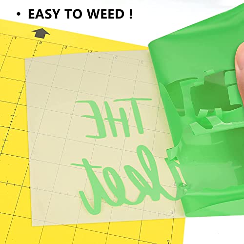 Image of HTV Iron on Vinyl 12Inch by 25ft Roll HTV Heat Transfer Vinyl for T-Shirt HTV Vinyl Rolls for All Cutter Machine - Easy to Cut & Weed for Heat Vinyl Design (Fruit Green, 25ft)