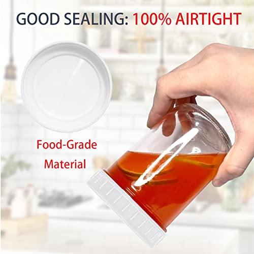 Plastic Mason Jar Lids 24 Pack, 12 Wide Mouth Jar Lids + 12 Regular Mouth Canning Lids With Sealing Rings Fits Ball/ Kerr Jars #TOP3
