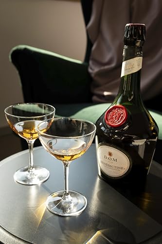 Foto von DIAMANTE Mini Nick & Nora Cocktail Coupes Kristallgläser 140 ml, Portgläser, Sherrygläser, Aperitif Digestif-Gläser, Negroni Gläser - 'Auris' Collection Undekorierter Kristall - 2er-Set