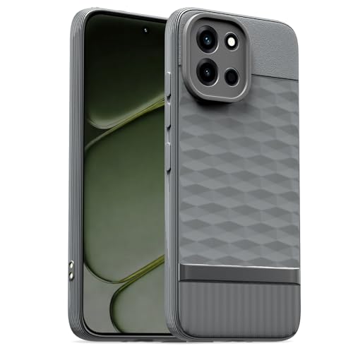 Image of Pikkme Back Cover for OnePlus Nord 6 5g Camera Protection 3D Hexa Cube Design Silicone Protective Bumper Case (Grey)