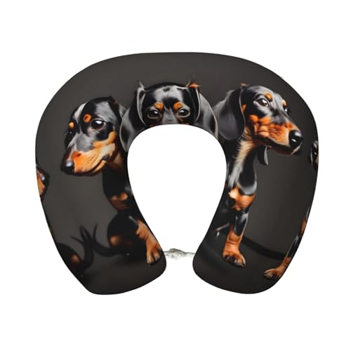 Almohada de Viaje con Diseño de Tres Perros Salchicha