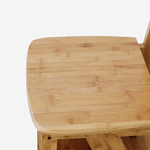 Silla de escalera plegable multifuncional DASHADAO de bambú natural 5