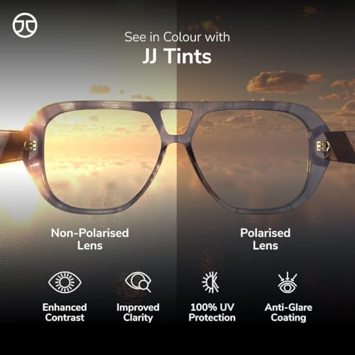 Image of John Jacobs | Polarized & UV Protection Sunglasses For Men & Women | Full Rim Round Small (Size-50) JJ S12432-C1