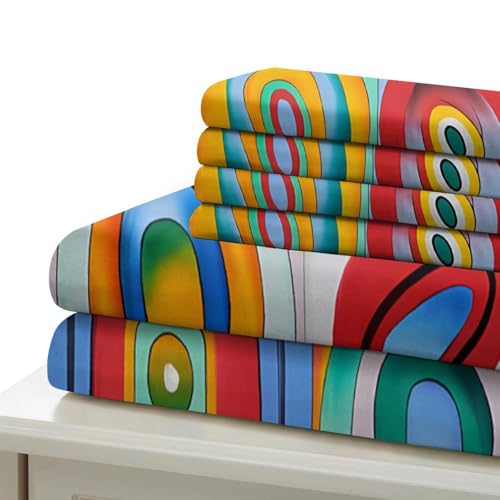 Housse de couette cercles 3D 140x200 microfibre lit simple - 7